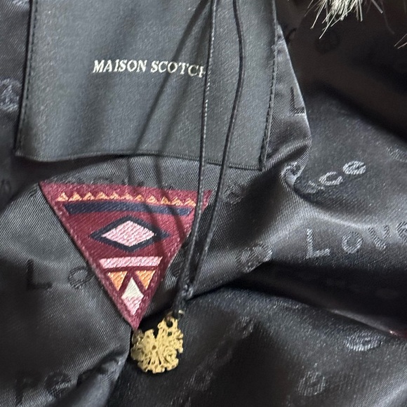 MAISON SCOTCH & Soda Faux Fur Colorful Coat Sz OS S M Winter Festival Concert - Picture 15 of 16